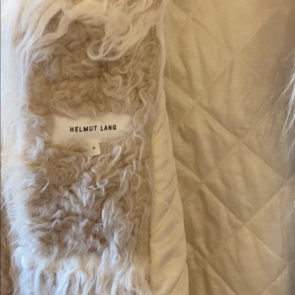 Helmut Lang Plaid Faux Fur Pea Coat - Picture 2 of 4